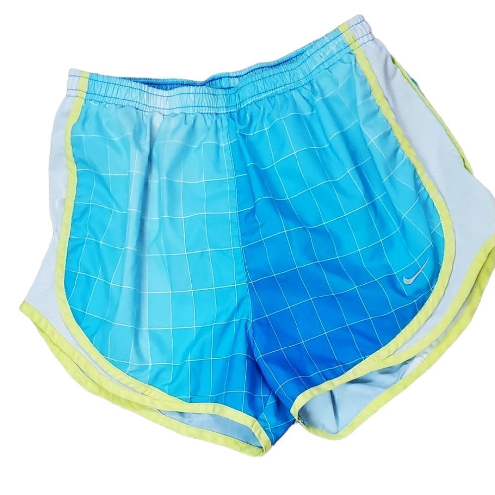 Nike Athletic Blue & Yellow Checked Shorts